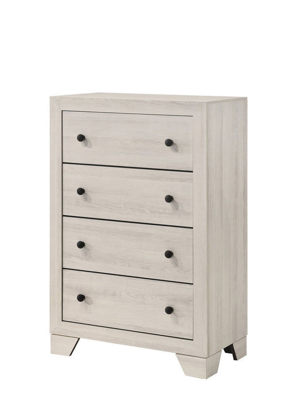 English Elm 1pc Six-Drawer Storage Dresser 58.5" Wide Brown Finish Solid Wood Bedroom Chest with Ample Storage अनुभव White Washed 48.43 L x 19.29 W x 34.25 H B011P332215