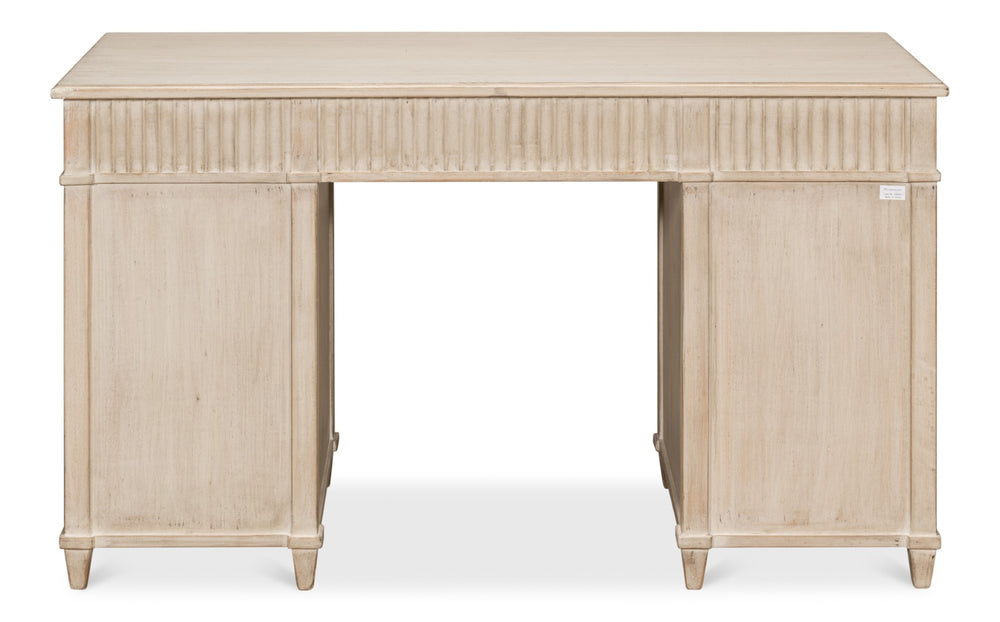 Sarreid Inspire Stone Grey Desk - Stylish Pine Finish For Modern Home Office & Creative Workspaces Grey  53616-1