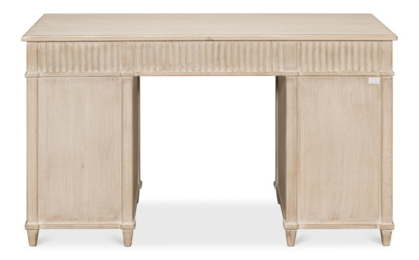 Sarreid Inspire Stone Grey Desk - Stylish Pine Finish For Modern Home Office & Creative Workspaces Grey  53616-1