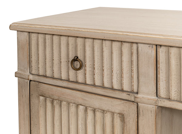 Sarreid Inspire Stone Grey Desk - Stylish Pine Finish For Modern Home Office & Creative Workspaces Grey  53616-1