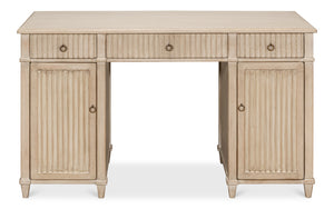 Sarreid Inspire Stone Grey Desk - Stylish Pine Finish For Modern Home Office & Creative Workspaces Grey  53616-1