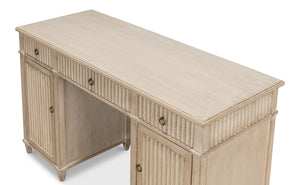 Sarreid Inspire Stone Grey Desk - Stylish Pine Finish For Modern Home Office & Creative Workspaces Grey  53616-1