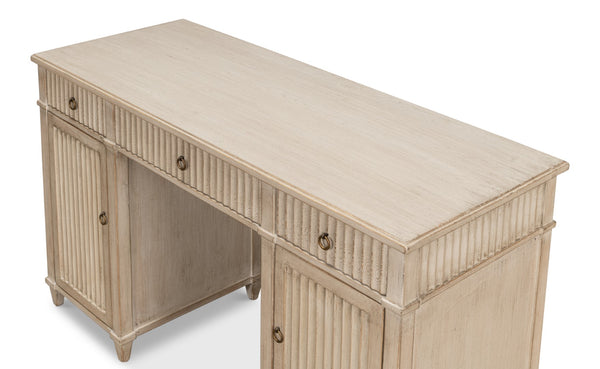 Sarreid Inspire Stone Grey Desk - Stylish Pine Finish For Modern Home Office & Creative Workspaces Grey  53616-1