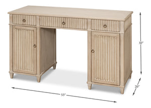 Sarreid Inspire Stone Grey Desk - Stylish Pine Finish For Modern Home Office & Creative Workspaces Grey  53616-1