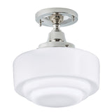 Schoolhouse 9.5'' Wide 1-Light Semi Flush Mount - Polished Nickel 5361F-PN-ST Norwell