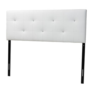 Baxton Studio Baxton Studio Dalini Modern Faux Leather Headboard with Crystal Tufting for Luxurious Bedroom Style Queen White BBT6432-White-HB-Queen