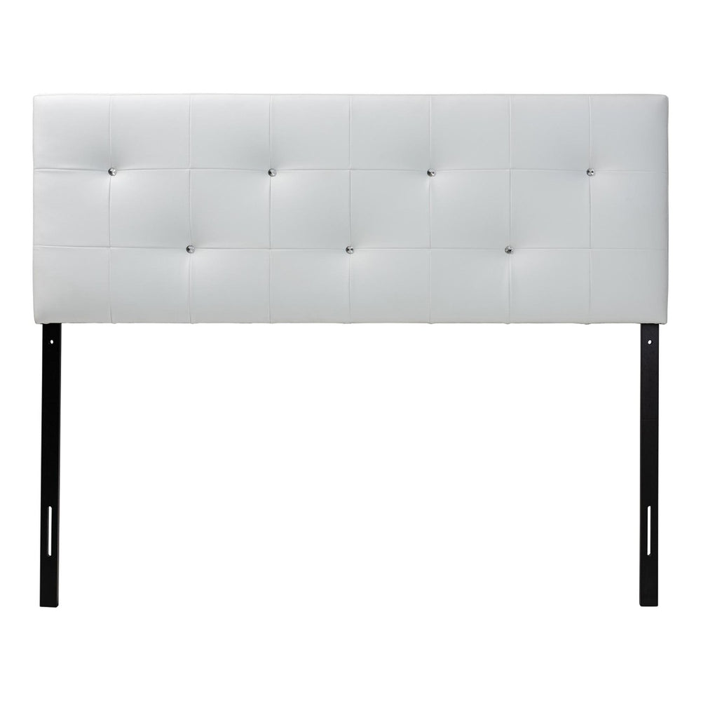 Baxton Studio Baxton Studio Dalini Modern Faux Leather Headboard with Crystal Tufting for Luxurious Bedroom Style Queen White BBT6432-White-HB-Queen