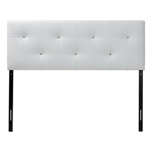 Baxton Studio Baxton Studio Dalini Modern Faux Leather Headboard with Crystal Tufting for Luxurious Bedroom Style Queen White BBT6432-White-HB-Queen