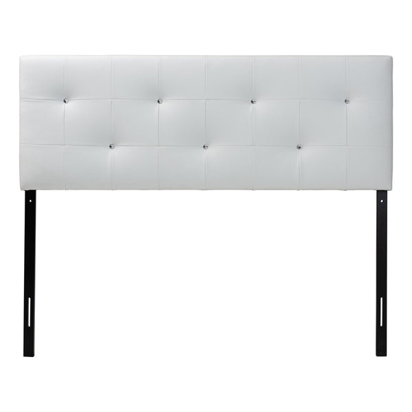 Baxton Studio Baxton Studio Dalini Modern Faux Leather Headboard with Crystal Tufting for Luxurious Bedroom Style Queen White BBT6432-White-HB-Queen