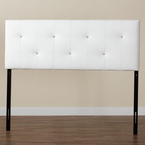 Baxton Studio Baxton Studio Dalini Modern Faux Leather Headboard with Crystal Tufting for Luxurious Bedroom Style Queen White BBT6432-White-HB-Queen