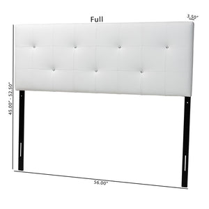 Baxton Studio Baxton Studio Dalini Modern Faux Leather Headboard with Crystal Tufting for Luxurious Bedroom Style Queen White BBT6432-White-HB-Queen