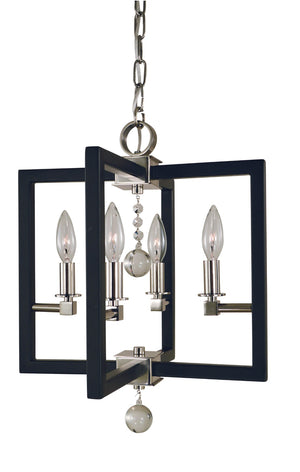 Framburg 4-light Polished Nickel And Matte Black Chandelier: Minimalist Elegance For Modern Spaces Polished Nickel,Matte Black Metal 5362 Pn/Mblack
