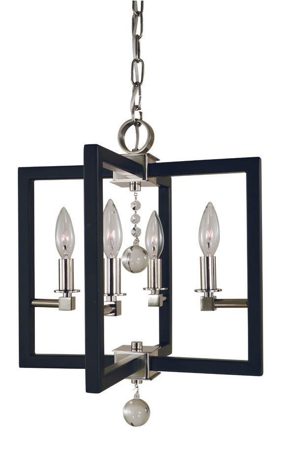 Framburg 4-light Polished Nickel And Matte Black Chandelier: Minimalist Elegance For Modern Spaces Polished Nickel,Matte Black Metal 5362 Pn/Mblack