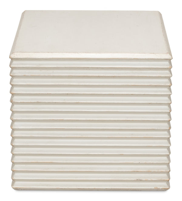 Sarreid Stacked Stool Antique White - Stylish Pine Design For Versatile Seating & Chic Home Decor Accent White  53620-3