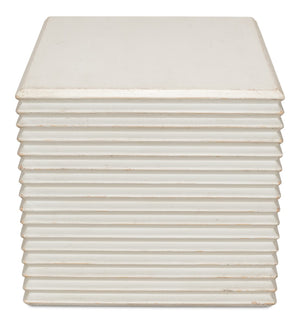 Sarreid Stacked Stool Antique White - Stylish Pine Design For Versatile Seating & Chic Home Decor Accent White  53620-3