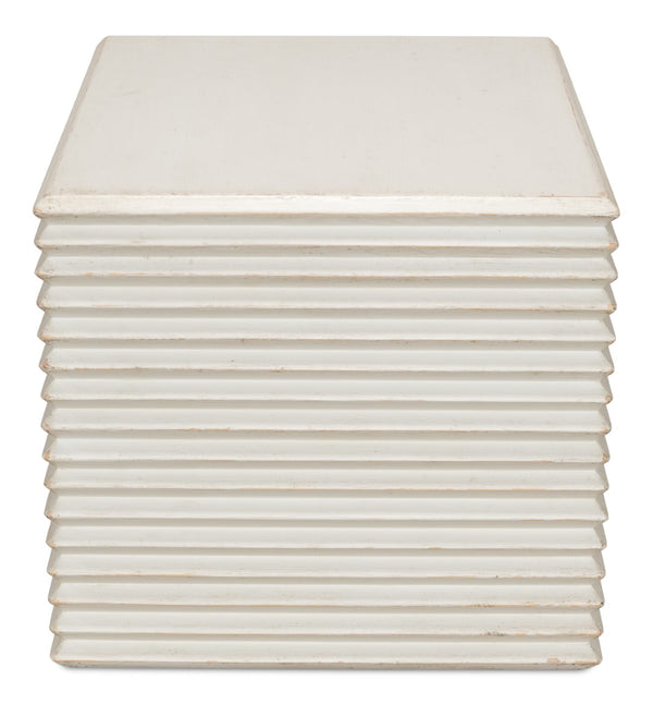 Sarreid Stacked Stool Antique White - Stylish Pine Design For Versatile Seating & Chic Home Decor Accent White  53620-3