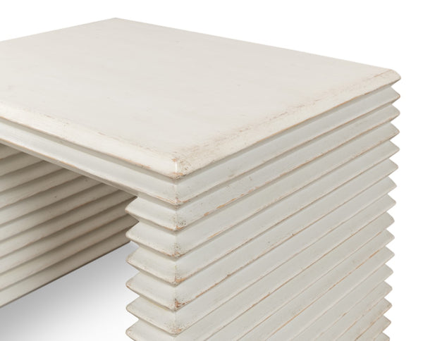 Sarreid Stacked Stool Antique White - Stylish Pine Design For Versatile Seating & Chic Home Decor Accent White  53620-3