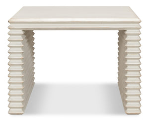Sarreid Stacked Stool Antique White - Stylish Pine Design For Versatile Seating & Chic Home Decor Accent White  53620-3