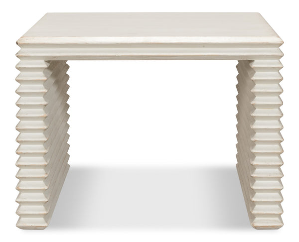 Sarreid Stacked Stool Antique White - Stylish Pine Design For Versatile Seating & Chic Home Decor Accent White  53620-3