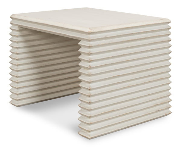 Sarreid Stacked Stool Antique White - Stylish Pine Design For Versatile Seating & Chic Home Decor Accent White  53620-3