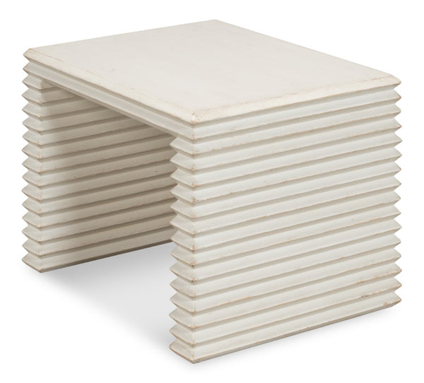 Sarreid Stacked Stool Antique White - Stylish Pine Design For Versatile Seating & Chic Home Decor Accent White  53620-3