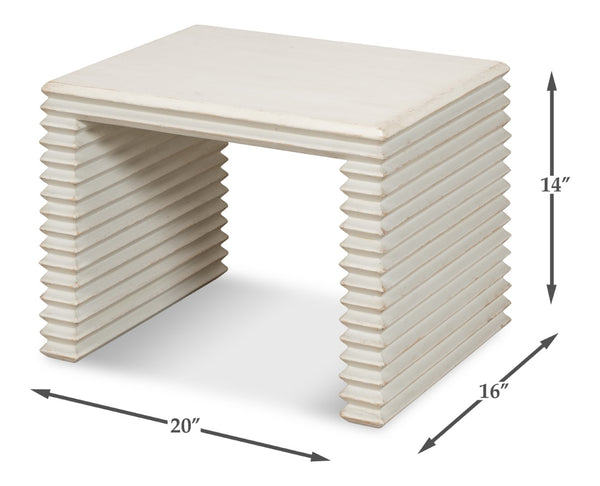 Sarreid Stacked Stool Antique White - Stylish Pine Design For Versatile Seating & Chic Home Decor Accent White  53620-3