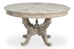 Sarreid Golightly Dining Table - Moonskin Finish Pine Table For Elegant Dining & Stylish Home Décor Grey  53621-g