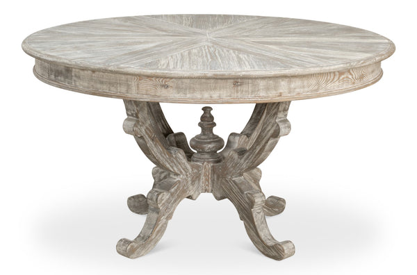 Sarreid Golightly Dining Table - Moonskin Finish Pine Table For Elegant Dining & Stylish Home Décor Grey  53621-g
