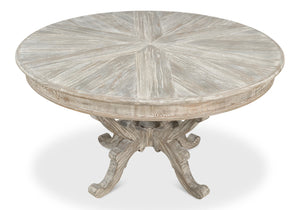 Sarreid Golightly Dining Table - Moonskin Finish Pine Table For Elegant Dining & Stylish Home Décor Grey  53621-g