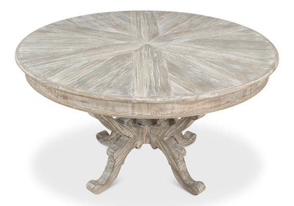 Sarreid Golightly Dining Table - Moonskin Finish Pine Table For Elegant Dining & Stylish Home Décor Grey  53621-g