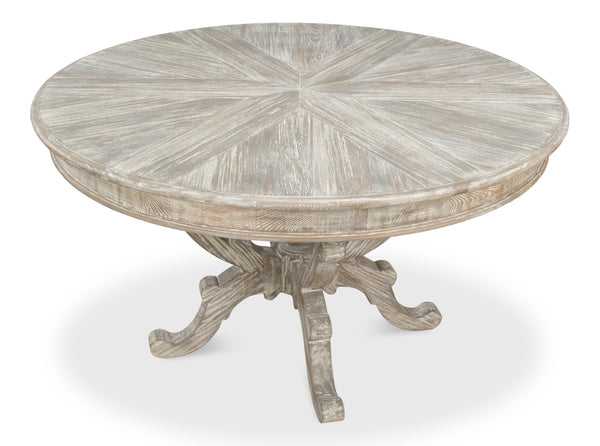 Sarreid Golightly Dining Table - Moonskin Finish Pine Table For Elegant Dining & Stylish Home Décor Grey  53621-g
