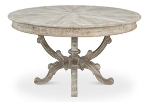 Sarreid Golightly Dining Table - Moonskin Finish Pine Table For Elegant Dining & Stylish Home Décor Grey  53621-g