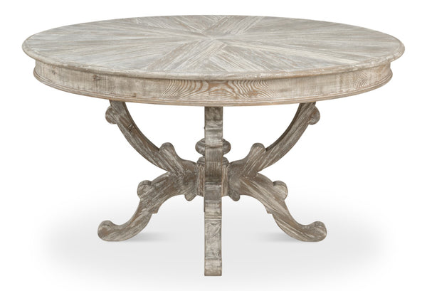 Sarreid Golightly Dining Table - Moonskin Finish Pine Table For Elegant Dining & Stylish Home Décor Grey  53621-g