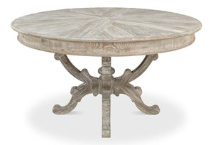 Sarreid Golightly Dining Table - Moonskin Finish Pine Table For Elegant Dining & Stylish Home Décor Grey  53621-g