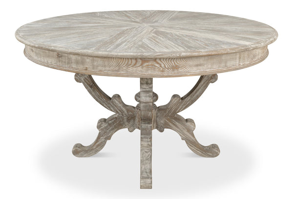 Sarreid Golightly Dining Table - Moonskin Finish Pine Table For Elegant Dining & Stylish Home Décor Grey  53621-g