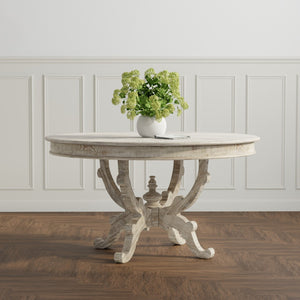 Sarreid Golightly Dining Table - Moonskin Finish Pine Table For Elegant Dining & Stylish Home Décor Grey  53621-g