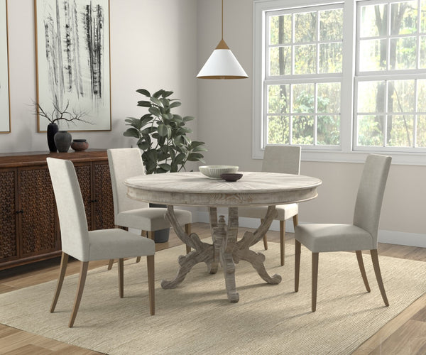 Sarreid Golightly Dining Table - Moonskin Finish Pine Table For Elegant Dining & Stylish Home Décor Grey  53621-g