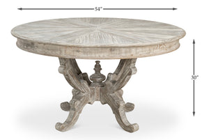Sarreid Golightly Dining Table - Moonskin Finish Pine Table For Elegant Dining & Stylish Home Décor Grey  53621-g