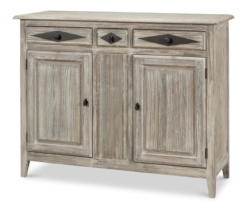 Sarreid Shepherd Bungalow Buffet In Moonskin Finish - Elegant Pine Storage Solution For Your Home Decor Grey  53622-g