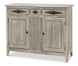 Sarreid Shepherd Bungalow Buffet In Moonskin Finish - Elegant Pine Storage Solution For Your Home Decor Grey  53622-g