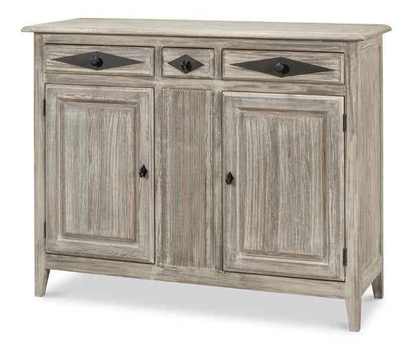 Sarreid Shepherd Bungalow Buffet In Moonskin Finish - Elegant Pine Storage Solution For Your Home Decor Grey  53622-g