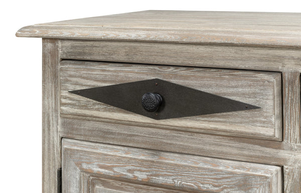 Sarreid Shepherd Bungalow Buffet In Moonskin Finish - Elegant Pine Storage Solution For Your Home Decor Grey  53622-g