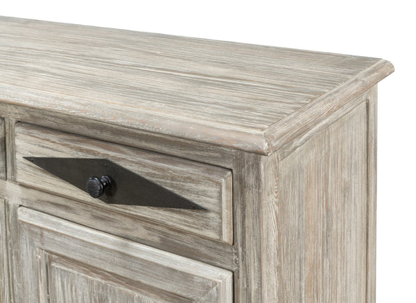 Sarreid Shepherd Bungalow Buffet In Moonskin Finish - Elegant Pine Storage Solution For Your Home Decor Grey  53622-g