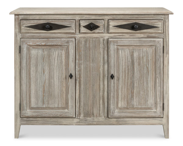 Sarreid Shepherd Bungalow Buffet In Moonskin Finish - Elegant Pine Storage Solution For Your Home Decor Grey  53622-g