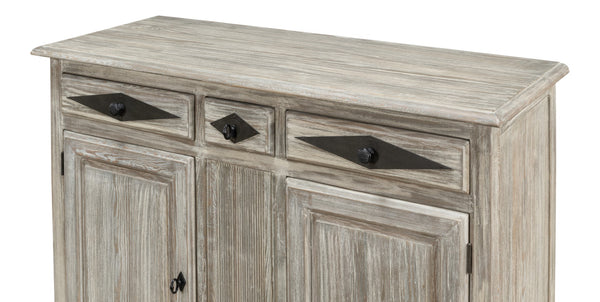 Sarreid Shepherd Bungalow Buffet In Moonskin Finish - Elegant Pine Storage Solution For Your Home Decor Grey  53622-g