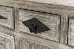 Sarreid Shepherd Bungalow Buffet In Moonskin Finish - Elegant Pine Storage Solution For Your Home Decor Grey  53622-g