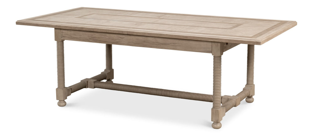 Sarreid Jurow Equestrian Dining Table In Barn Grey - Stylish Pine Design For Rustic Charm & Elegance Grey  53624-i