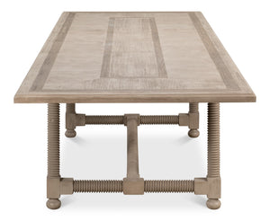 Sarreid Jurow Equestrian Dining Table In Barn Grey - Stylish Pine Design For Rustic Charm & Elegance Grey  53624-i