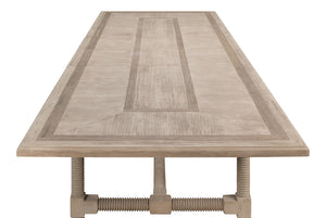 Sarreid Jurow Equestrian Dining Table In Barn Grey - Stylish Pine Design For Rustic Charm & Elegance Grey  53624-i