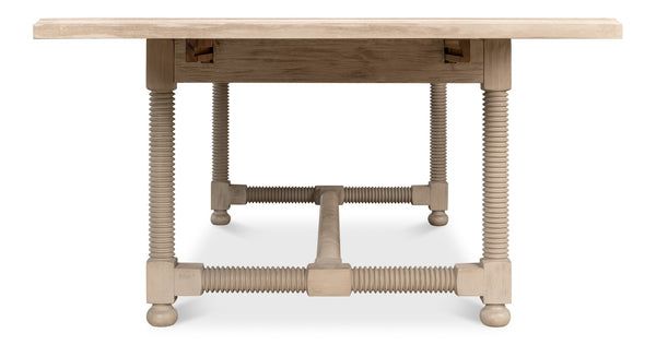 Sarreid Jurow Equestrian Dining Table In Barn Grey - Stylish Pine Design For Rustic Charm & Elegance Grey  53624-i